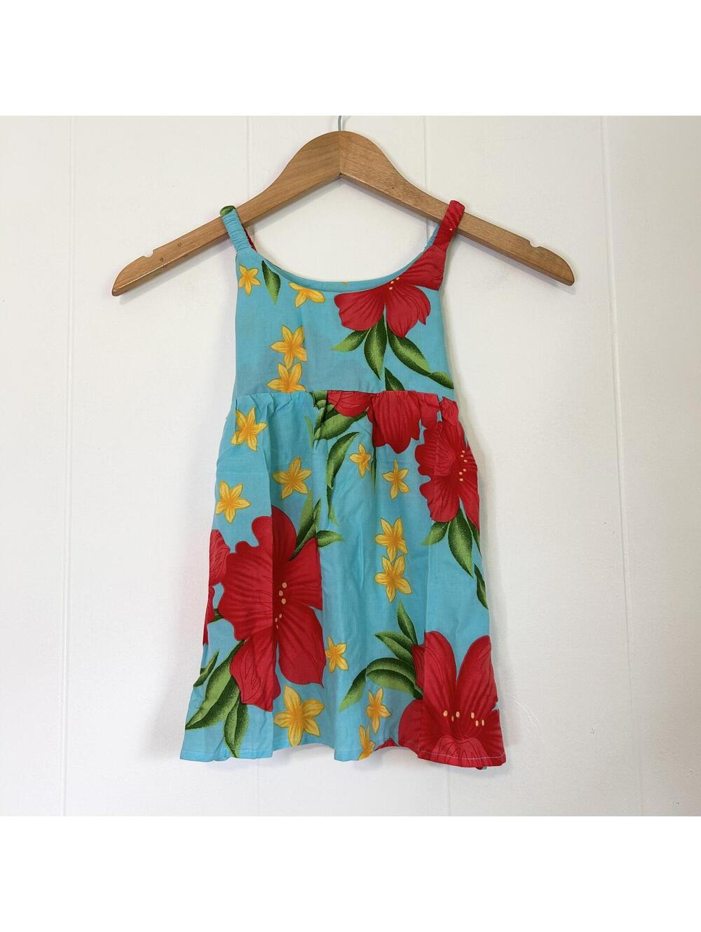 Aloha Fashion Hibiscus Hawaiian Print Floral Dress Girls Toddler Size 2